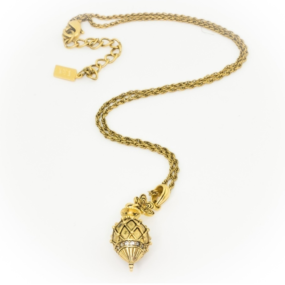 V&A Inspired Castellani Gold Toned Egg Pendant Necklace